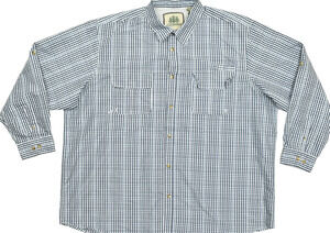 Tallwoods Elementwear Shirt XXXLT Mens Blue Gingham Check Fishing Button Front